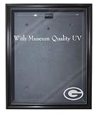 NFL Green Bay Packers Cabinet Style Jersey Display - Black with Museum Quality UV Upgrade