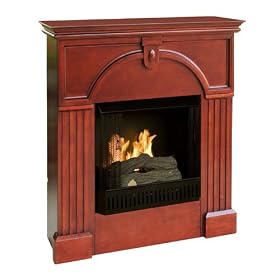 Marcus Mahogany Gel Fireplace w  Bookcases by FireplaceKeeper