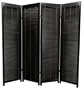 Best Quality Room Dividers - 5.5 Foot Tall Shutter Style Folding Privacy Screen Room Divider w/ Blinds - 4 Panel Black
