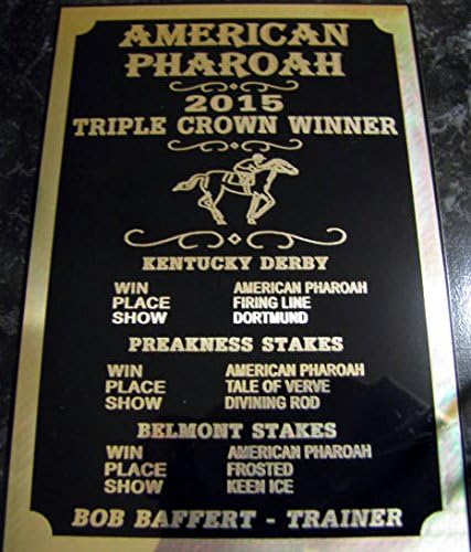 DELUXE AMERICAN PHAROAH 2015 TRIPLE CROWN WINNER COLOR PHOTO COLLECTOR PLAQUE PHARAOH