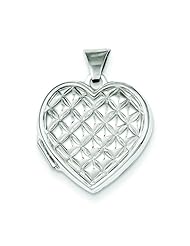 Sterling Silver Heart Locket Pendant Jewelry 28mm