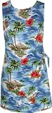 Sarong Dress - Women's Red Hibiscus Island Mock Wrap Hawaiian Aloha A Line Side Tie Dress