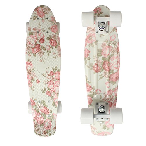 Cheap Focus Boards 22 Inch Penny Style Skateboard Complete Pink Floral Print