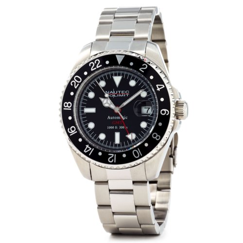 Nautec No Limit Herren-Armbanuhr Deep Sea DS AT-GMT/STSTBKBK