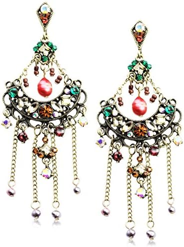 Mose Ancient Ways Drop Dangle Earring Exaggerated Fan Flora Hook Earrings
