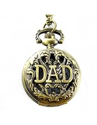 Youyoupifa Wholesale 5pcs/lot DAD Bronze Openwork Cover Stylish Retro Design Quartz Pocket Watch NBW0PN7136-CO3