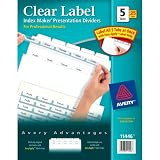 Avery Index Maker Clear Label Dividers with 5 White Tabs 25 Count (11446)