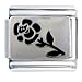 Jewelry : Black Rose Italian Charms Bracelet Link