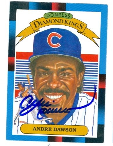 Andre Dawson Autographed/Hand Signed Baseball Card (Chicago Cubs) 1988 Donruss Diamond Kings #9