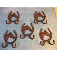 Horseshoe Double Hook 5 Pc Western Cowboy Decor Bridles FREE Western Money Clip with Purchase $12.99 VALUE