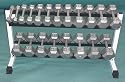 48" Dumbell Rack w/ Hex Dumbells