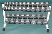 48" Dumbell Rack w/ Hex Dumbells