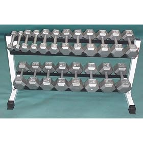 48 Dumbell Rack w Hex Dumbells by
