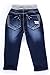 LITTLE-GUEST Baby Girls Drawstring Jeans Toddler Pull on Straight Pants G115 (12-18 Months, Navy Blue)