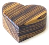 Heart Box - Exotic Zebrawood - Designer Crafted Jewelry Box