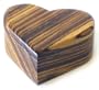 Designs by Baerreis - Heart Box - Exotic Zebrawood - Designer Crafted Jewelry Box
