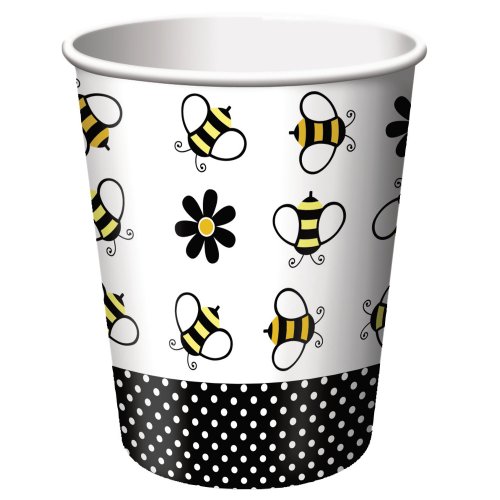 Creative Converting Baby Shower Buzz 8 Count Paper Cups, 9-Ounce