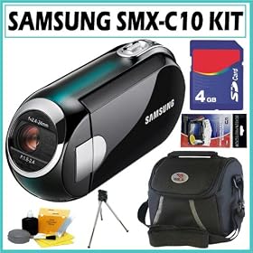 Samsung SMX-C10 Ultra Compact Digital Camcorder in Blue + 4GB Accessory Kit