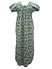 Moroccan Cotton Kaftan Floral Printed Green Caftan Dress