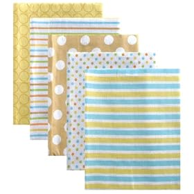 Luvable Friends Flannel Receiving Blankets, Yellow, 5 PackLuvable Friends Flannel Receiving Blankets, Blue, 5 Pack