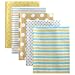 Luvable Friends Flannel Receiving Blankets, Yellow, 5 Pack