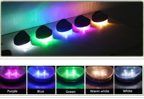 DE-Spark 2 Pack 2 LED Bulbs Solar Fence Light Lamp for Garden (Purple)