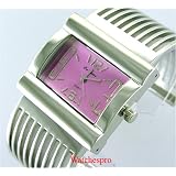New Silver Gold Square Dress Lady Bangle Bracelet Watch by Fine Time