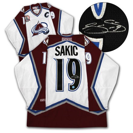 JOE SAKIC Colorado Avalanche SIGNED 2001 Cup Jersey