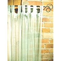 Ice Mint Green Sheer 100% Cotton Gauze Tab Curtain, 44 inches X 104 inches