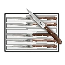 Victorinox 4-3/4-Inch Wavy-Edge Spear-Tip Steak Knife, Set of 6, Rosewood Handles