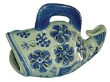 Blue and White Antique Finish Porcelain Fish Basket
