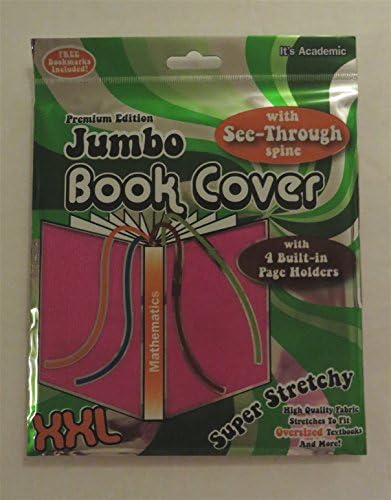 Premium Edition Jumbo Book Cover, Pink With See Through Spine, 4 Built In Page Holders
