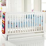 from Izziwotnot Izziwotnot Skyline 3 Piece Cot Bed Furniture Room Set, High Gloss White