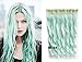 Beauty Wig World 23Inch 130gr One Piece Colorful Curly 3/4 Head Synthetic Clip On/in Hair for Halloween Cosplay Color#Mint