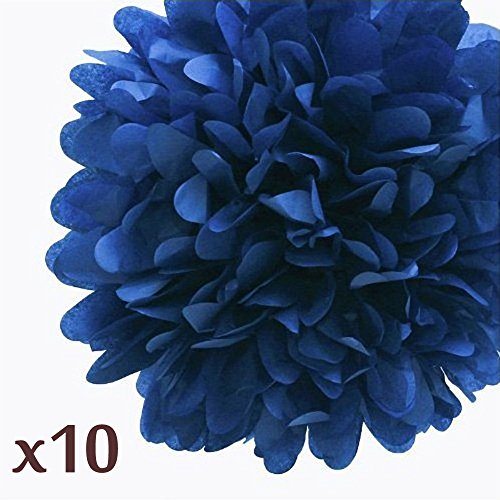 WOMHOPE 10 Pcs - 10 Inches Tissue Paper Pom Pom Flower Ball Pom-poms - Wedding Party Supplies Party Decorations Birthday Parties Baby Showers