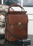 Leather Top Handle Vertical Handbag Briefcase