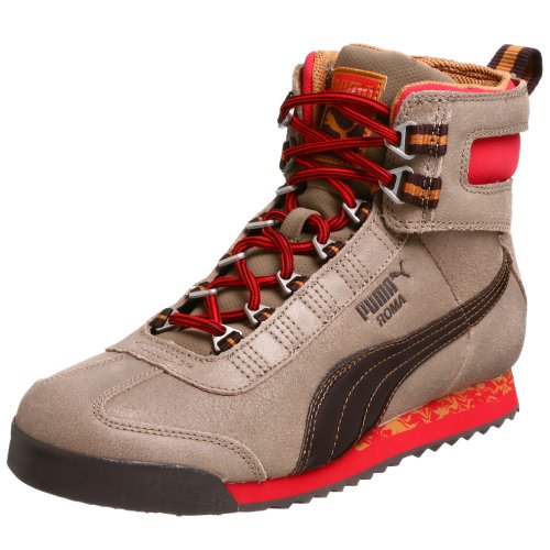 PUMA Men's Roma Hi Speckle Sneaker,Fossil/Red/Cashew,8 M US