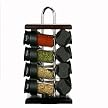 Old Thompson 16-Jar Revolving Espresso-Color Spice Rack