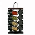 Old Thompson 16-Jar Revolving Espresso-Color Spice Rack