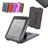 DURAGADGET Black Genuine Leather Case & Cover With Stand For Amazon's New Kindle TOUCH, Wi-Fi, 6" E Ink Display (Latest Generation) + Car Chargerby DURAGADGET