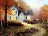 Oil Painting on Canvas Stretched-Framed on Wooden Frame - Home Sweet Home