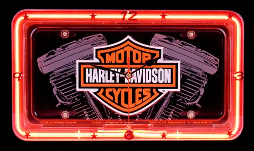 Christmas Saving - Harley Davidson Neon License Plate Clock