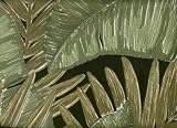 54"x74" 3 Pcs Full Size Futon Cover with Two Pillow -Tropical Leaf Pattern on Black *Made in USA