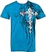 Sakkas Fleur De Lis Cross Metallic Silver Embossed Cotton Mens Fashion T-shirt