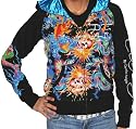 ED HARDY Christian Audigier Crystal Rock Womens Tattoo Panther Hoodie Shirt Sweatshirt