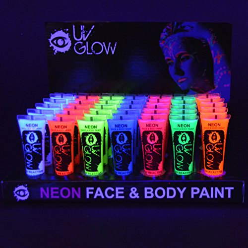 Uv glow blacklight neon face and body paint - 0.34oz ca…