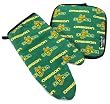 UO University of Oregon Ducks Logo Oven Mitt Potholder Set for Kitchen Tailgating Barbecue or Outdoor Cooking POT HOLDER SET GIFT IDEA