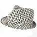 100% Cotton Scottish Plaid Fedora Trilby Hat Color: Beige with Black L/XL