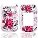 Hard Snap-on Shield With RED FLOWERS ON WHITE Design Faceplate Cover Sleeve Case for BLACKBERRY 9670 STYLE (SPRINT) [WCC568]