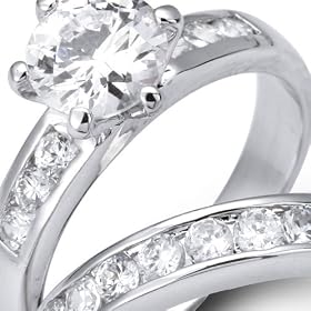 Bling Jewelry Designer Inspired Classic CZ Engagement & Wedding Ring Set Bling Jewelry Designer Inspired Classic CZ Engagement & Wedding Ring Set design